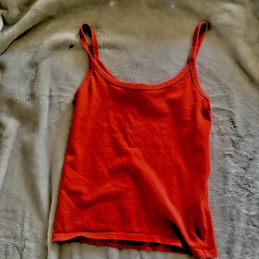 Reddish orange crop top